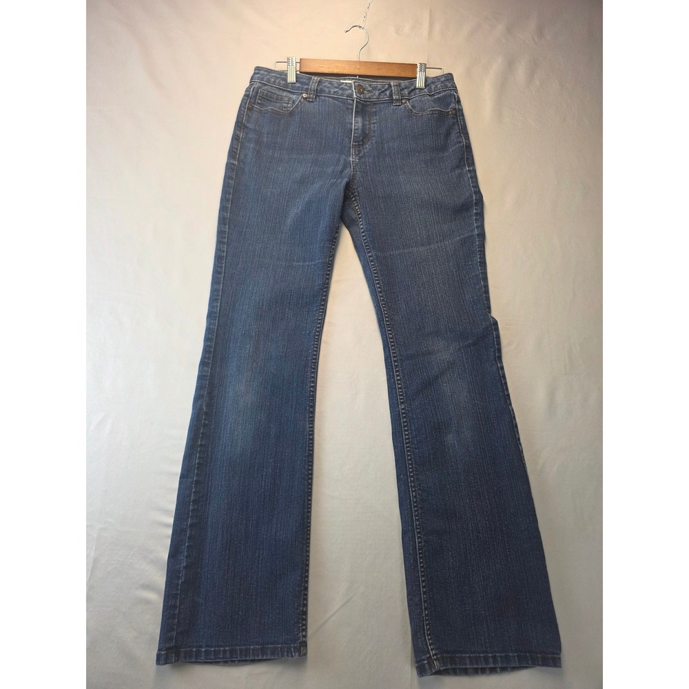 Liz Claiborne Classic Fit Bootcut Jeans Blue Denim Size 8 Mid Rise Stretch